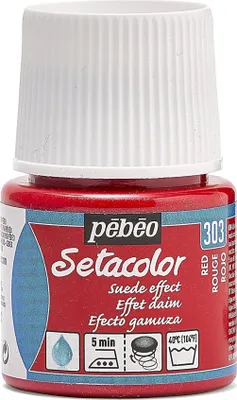 Zdjęcie produktu dla Setacolor kryjący barwnik do tkanin z efektem zamszu - Czerwony - 45 ml