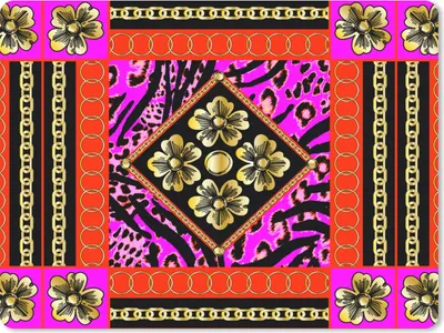 Produktbild von MuchoWow® Mauspad Mousepad Blumen - Halskette - Pantherdruck - Gold - Muster 23x19 cm - Mousepads - Maus Mat - Pad - Mausunterlage - Schreibtischunterlage - Mauspad