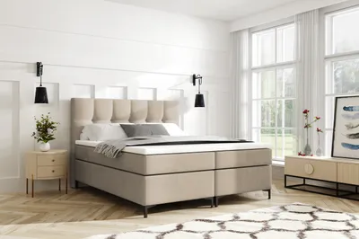 Produktbild von VELAR Boxspringbett mit bettkasten "DENVER", 140 cm, Beige