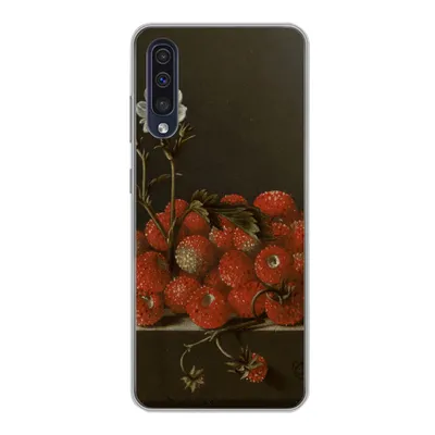 Produktbild von MuchoWow® Handyhülle Schutzhülle Hülle für Samsung Galaxy A30s Stilleben mit Walderdbeeren - Gemälde von Adriaen Coorte Silikon Softcase Handy Hülle - Karteninhaber