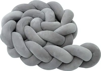 Produktbild von Bettumrandung,Baby Nestchen Bettschlange Babybett Stoßstange Weben Kantenschutz Kopfschutz Dekoration für Krippe Kinderbett (Grau, 200cm)