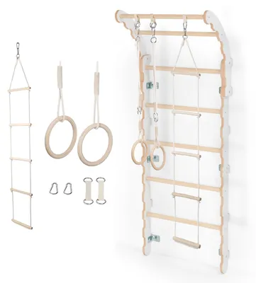 Produktbild von Kinder Kletterwand für Innen aus Holz, 66x37x175 cm, bis 50 kg, inkl. Befestigungsmaterial