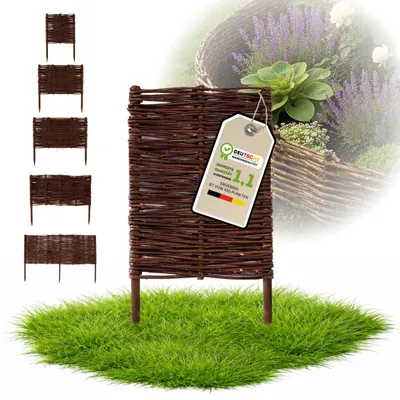 Produktbild von Floranica 1 Stück Beetbegrenzung Weide 60 cm x 30 cm – Rasenkante Weidengeflecht Beeteinfassung, Beetumrandung