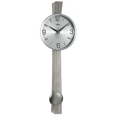 Produktbild von Atlanta 5054 Wanduhr Quarz mit Pendel Pendeluhr silbern