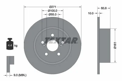 Zdjęcie produktu dla Tarcza Hamulcowa Toyota Tył Avensis 01-