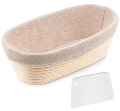 Produktbild von Gärkorb 30 cm, oval, Rattan mit Leinenbezug, für Küche