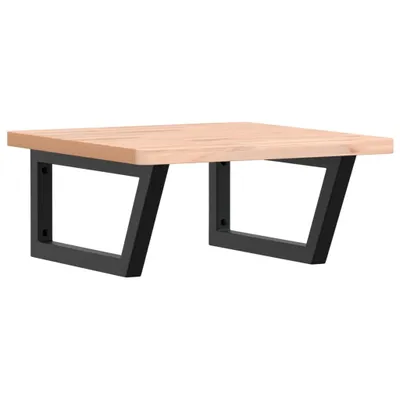 Zdjęcie produktu dla Półka ścienna pod umywalkę, stal i lite drewno bukowe