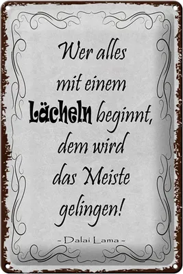 Produktbild von Blechschild Spruch 20x30cm wer alles mit Lächeln beginnt