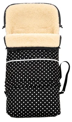 Productafbeelding van Baby-Joy voetenzak FINN XXL - 110 cm - Wintervoetenzak voor kinderwagens en buggy's - Thermische voetenzak - Kleur: 55 zwart-wit stippen, AI-gegenereerde afbeelding