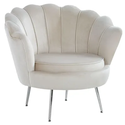 Produktbild von Eleganter Sessel THIAGO – beige / silberne Beine