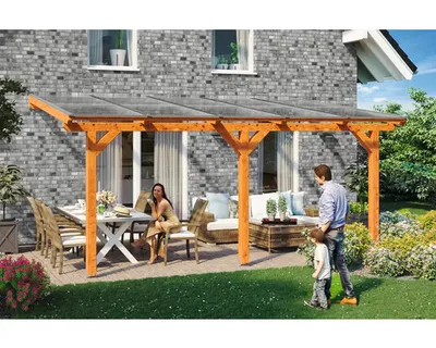 Produktbild von Terrassenüberdachung SKAN HOLZ Bormio 541 x 300 cm eiche hell