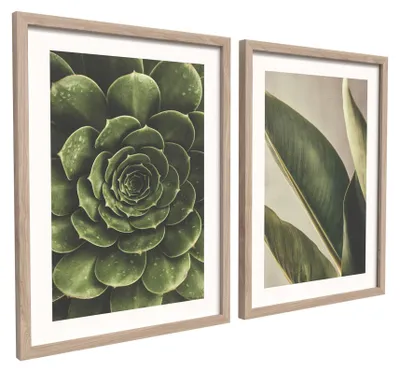 Obrázok produktu pre STYLER Obrazy na stenu, sada 2 kusov, 30x40 cm, "Beauty Green", obraz s motívom rastlín, 2-dielna sada, prírodná dekorácia, vhodné do obývačky alebo spálne, moderný dizajn