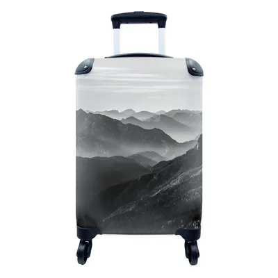 Produktbild von MuchoWow® Koffer Handgepäck Trolley Rollkoffer Kleine Reisekoffer mit 4 Rollen - Berge - Natur - Nebel - Cabin Size < 55x40x23 cm & 55x40x20 cm - Fotokoffer - Kabinenkoffer - Boardgepäck - Reise-Box - Reisekoffer - Reisegepäck - Koffer mit Bild - Trolley für Kinder