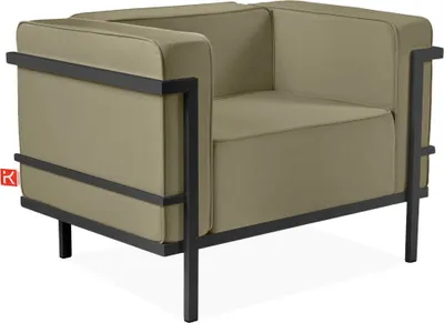Produktbild von KONSIMO GARTENSESSEL Stahlgestell "TRIGLO" Dunkelgrau/Beige, Stahl/Polyester/Schaumstoff, Modern, 99x70x69 cm