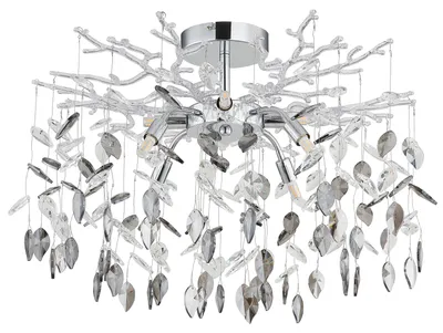 Produktbild von Globo Deckenleuchte Danna 8-flammig G9 Verchromt rauchfarben Metall Glaskristalle Ø61cm