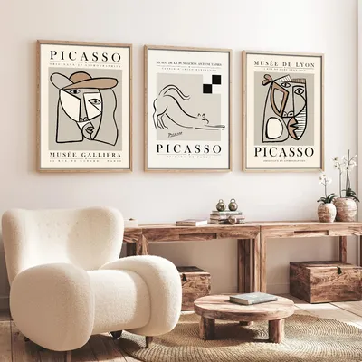 Produktbild von Wallity, Elegantes Dekoratives Wandbild (3 Teile), 30 x 40 cm | 100% MDF (3 mm) mit 100% Massivholzrahmen (2 cm) | Perfekt für modernes Wohnen und stilvolle Akzente.