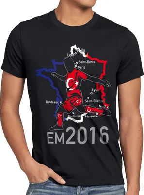 Produktbild von style3 EM 2026 Türkei Fan Herren T-Shirt Frankreich alle Spielorte Türkiye Turkey