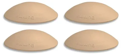 Produktbild von Bumms Türstopper für Boden und Wand, Beige, selbstklebend, kein Bohren erforderlich [4 Stück] - Ø 60 mm - Gummi-Wandstopper zum Schutz von Wänden - Türstopper, Türgriffschutz für Wände