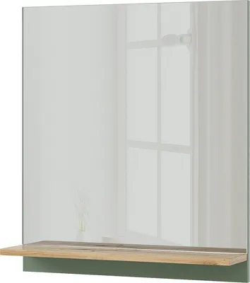 Zdjęcie produktu dla Lustro łazienkowe Vicco Marelle Zielony/rzemieślniczy 60 x 67 cm z półką, Model 54403