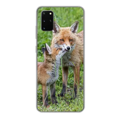Produktbild von MuchoWow® Handyhülle Schutzhülle Hülle für Samsung Galaxy S20 Plus Füchse - Kind - Gras Silikon Softcase Handy Hülle - Hartschale