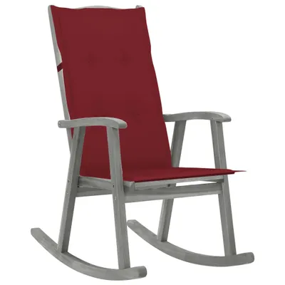 Produktbild von The Living Store Schaukelstuhl mit Auflage Grau Massivholz Akazie