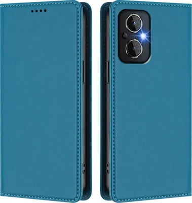 Produktbild von Handyhülle für OnePlus Nord N20 5G, Kunstleder Klapphülle Stoßfeste Magnetische Hülle mit Ständer Blau