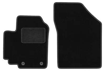 Produktbild von Velours-Fußmatten Vorne passend für Suzuki Splash (Schrägheck, Bj. 2008-2014) –  schwarz, passgenau, mit Befestigungen set 2 Stk. - STANDARD