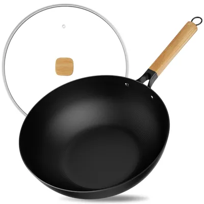 Image de Poêle à frire en acier inoxydable de 30 cm, avec revêtement antiadhésif et couvercle, compatible avec les plaques à induction