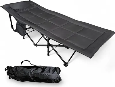 Image de 3.09 Pop Up lit de camp / lit de camping rembourré - env. 190 x 67 x 37 - pliable avec sac de transport en anthracite