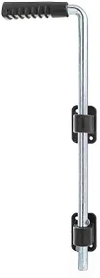 Produktbild von Unterlegblech für Tür und Tor, verzinkt mit Eckehalter und Griff - passend für 16 mm Bolzen