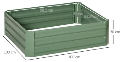 Obrázok produktu pre Súprava na vyvýšený záhon – 2-dielny oceľový záhon – Do záhrady – Zelená