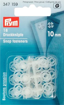 Transparente Annäh-Druckknöpfe 10 mm, 18 Stück, Kunststoff