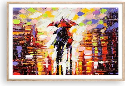 Produktbild von Gerahmtes Poster - Rahmen in heller Eiche - gehen liebhaber - 91,5x61 cm - Wand Bild - Wanddeko - Wandbilder - Kunstposter - Wandposter - Bilderrahmen - Bilder - Kunstdruck - Wandbild P2NAA91x61-3527