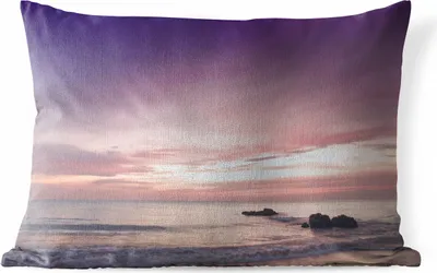 Produktbild von MuchoWow® Outdoor Kissen - Himmel - Lila - Meer - 60x40 cm - Wetterfest - Lounge Kissen - Zierkissen - Kissen für Innenräume