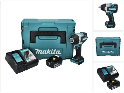 Immagine prodotto di Avvitatore a impulsi a batteria Makita DTW 700 RM1J 18 V 700 Nm 1/2" XPT Brushless + 1x batteria ricaricabile 4,0 Ah + caricabatterie + Makpac