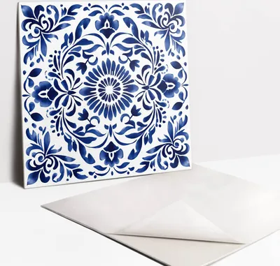Obrázek produktu pro Nálepky na dlaždice do koupelny a kuchyně - 9 PVC dlaždic s vlastnostmi samolepení 30 x 30 - Floristická ozdoba
