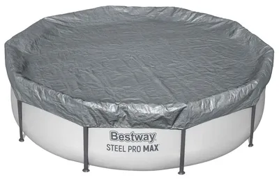 Immagine prodotto di Copertura per piscina Bestway, diametro 3,05 m, rotonda, in poliestere, colore grigio