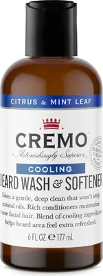 Obrázok produktu pre CREMO - Osviežujúci šampón a zmäkčovač na fúzy 2v1 CITRUS & MINT LEAF 177 ml