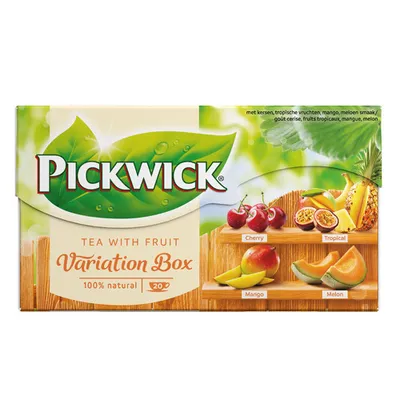 Zdjęcie produktu dla Czarna herbata "Variation", wiśnia, owoce tropikalne, mango, melon, 20x 1,5 g, PICKWICK 4060131