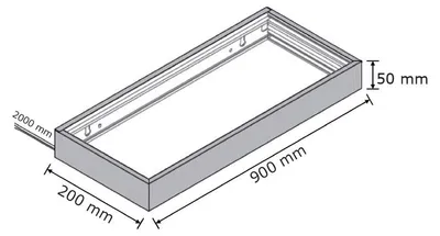 Zdjęcie produktu dla Oświetlenie LED szklanej półki - wygląd stali nierdzewnej Półka 900 mm neutralny biały