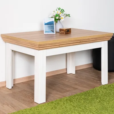 Produktbild von Wohnzimmertisch Badile Landhausstil Weiß, 90 cm breit, 60 cm tief, 50 cm hoch