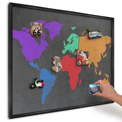 Produktbild von Magnettafel 80x60 cm mit schwarzem Rahmen - Magnetische Metalltafel, Magnetpinnwand zur Wandmontage für Wohnzimmer, Küche, Flur, Kinderzimmer und Büro - Farbkarte