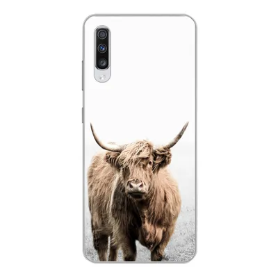 Produktbild von MuchoWow® Handyhülle Schutzhülle Hülle für Samsung Galaxy A70 Schottischer Highlander - Vlies - Kuh Silikon Softcase Handy Hülle - Schutzhaube