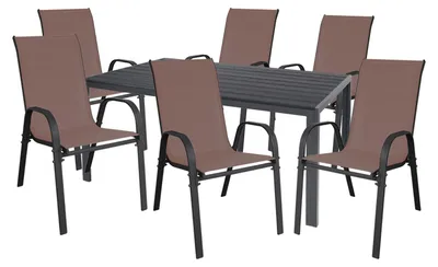 Produktbild von Gartengarnitur Sitzgarnitur 7-teilig 150x80cm Aluminium Non-Wood