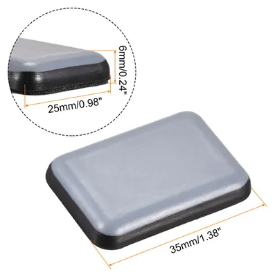 Produktbild von 12 Stš¹ck Rechteckige PTFE M?belschieber Selbstklebend 35 mm x 25 mm fš¹r Holzb?den Keramikfliesen Teppichb?den