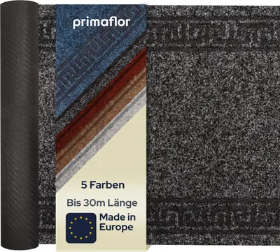 Produktbild von Primaflor Sauberlauf OLYMPIA - Anthrazit - 0,80m x 1,00m - Meterware - Schmutzfangmatte in 5 Farben - Fußmatte mit rutschfestem Gel-Rücken - Antirutsch Läufer