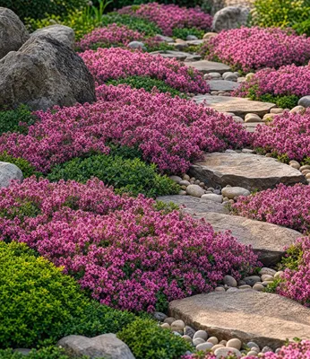 Produktbild von BALDUR Garten 3x Winterharter Bodendecker-Thymian, Pflanzen im 9x9 cm-Topf, Thymus, Sandthymian, 4-5 Pflanzen auf 1 qm, winterhart, Bodendecker, trockenresistent, mehrjährig