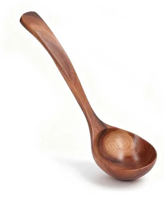 Holzkelle, Suppenkelle mit langem Stiel, 27 cm