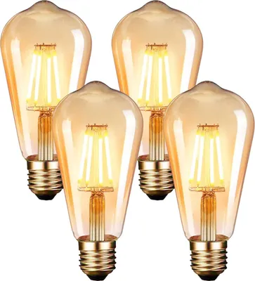 Produktbild von Edison-Glühbirnen, 4er-Set, Vintage ST58 2700K-Glühbirnen, E27-Glühbirne
