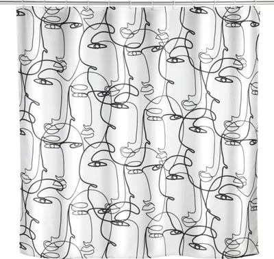 Immagine prodotto di WENKO tenda da doccia tessile 180x200 cm incl. anelli FACES doccia